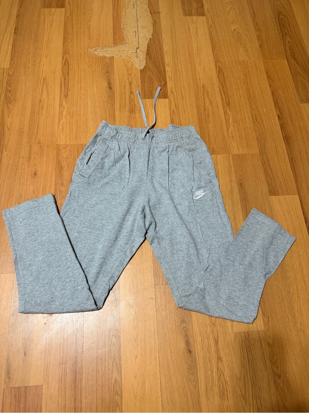 Nike Gray Straight Leg Open Hem Sweatpants